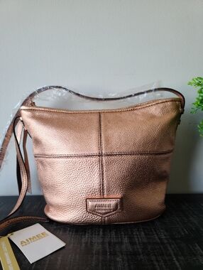 NWT Aimee Kestenberg Leather Rose Gold Crossbody Bag